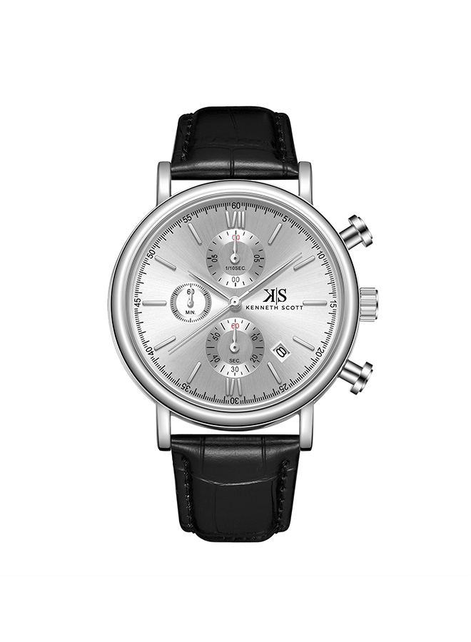 Kenneth Scott Men's Chrono & Multi Function Silver Dial Watch - K23151-SLBS