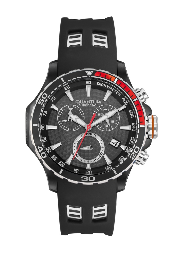 Quantum Men's Chronograph Black Dial Watch - HNG834.651