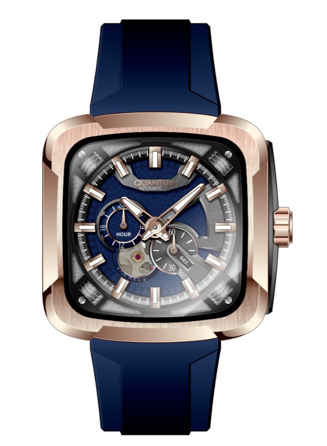 QUANTUM Men's Automatic Dark Blue Dial Watch - QMG1135.499