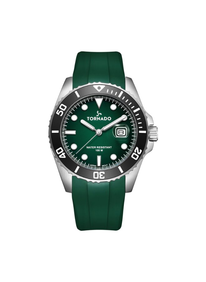 Tornado LUMINA ANALOG Men's Analog Green Dial Watch - T22001-SSHH