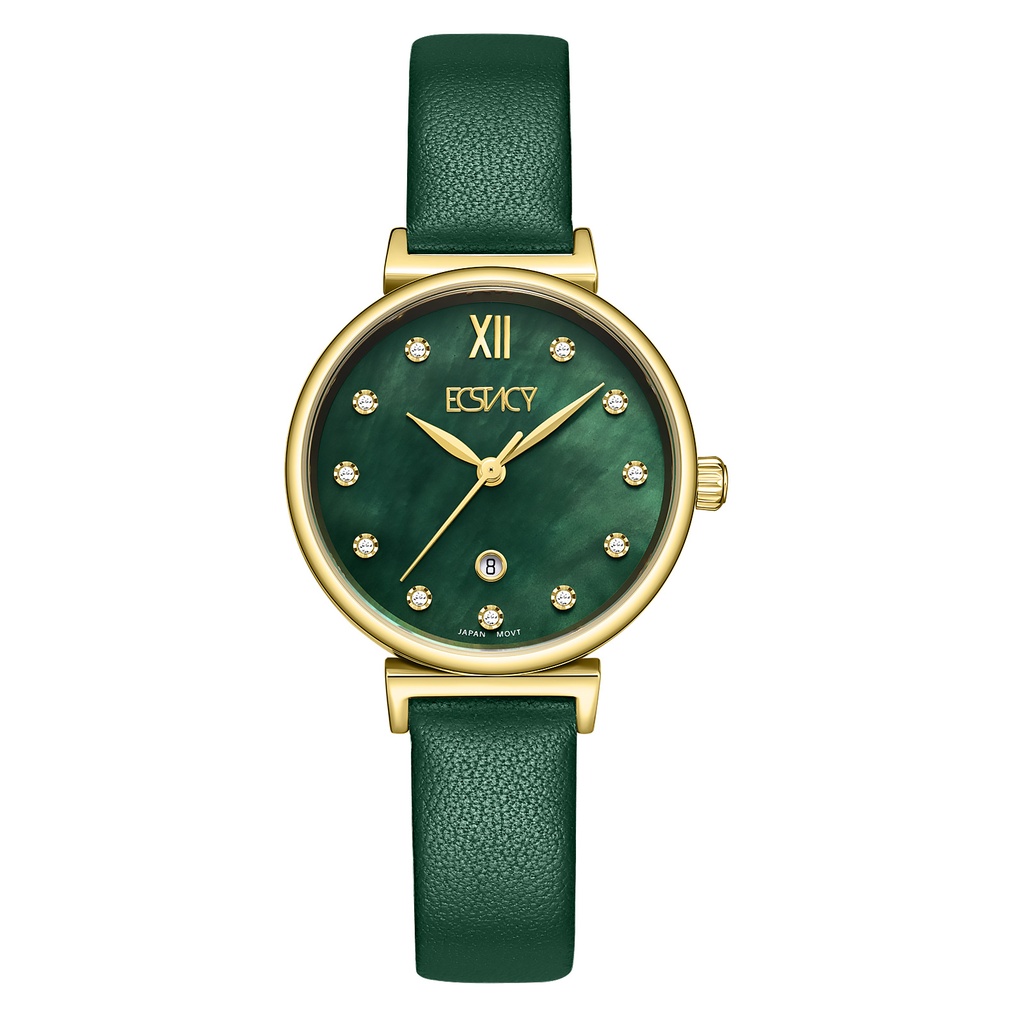 ECSTACY Women GL12 Fn MOP Green Dial E25507-GLGMG