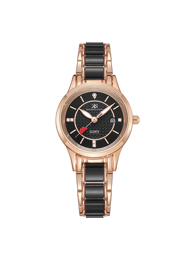 Kenneth Scott Women's Analog Black Dial Watch - K23517-RCBB