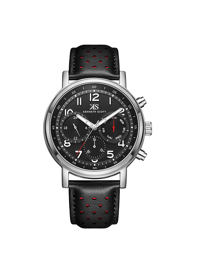 Kenneth Scott Men's Analog Black Dial Watch - K24119-SLBB