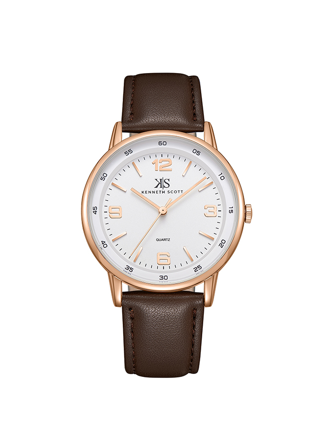 Kenneth Scott Men's Analog White Dial Watch - K23040-RLDW