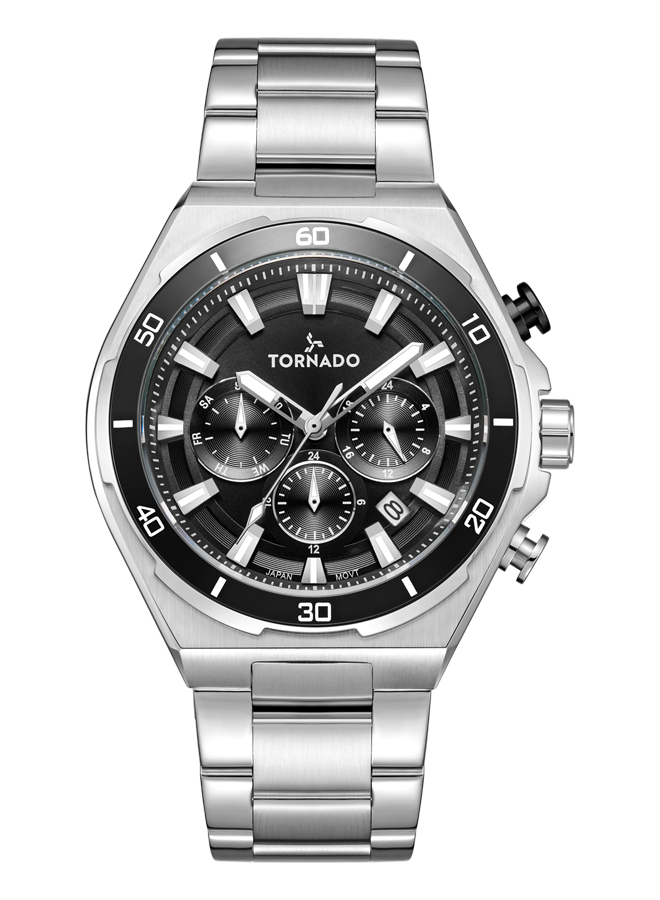 TORNADO STRELLAR X Men's Multi Function Black Dial Watch - T24104-SBSB