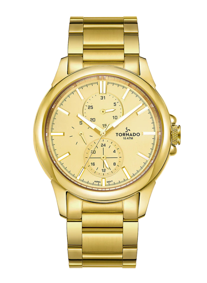 TORNADO CELESTIA ELITE Men's Multi Function Beige Dial Watch - T6107-GBGC