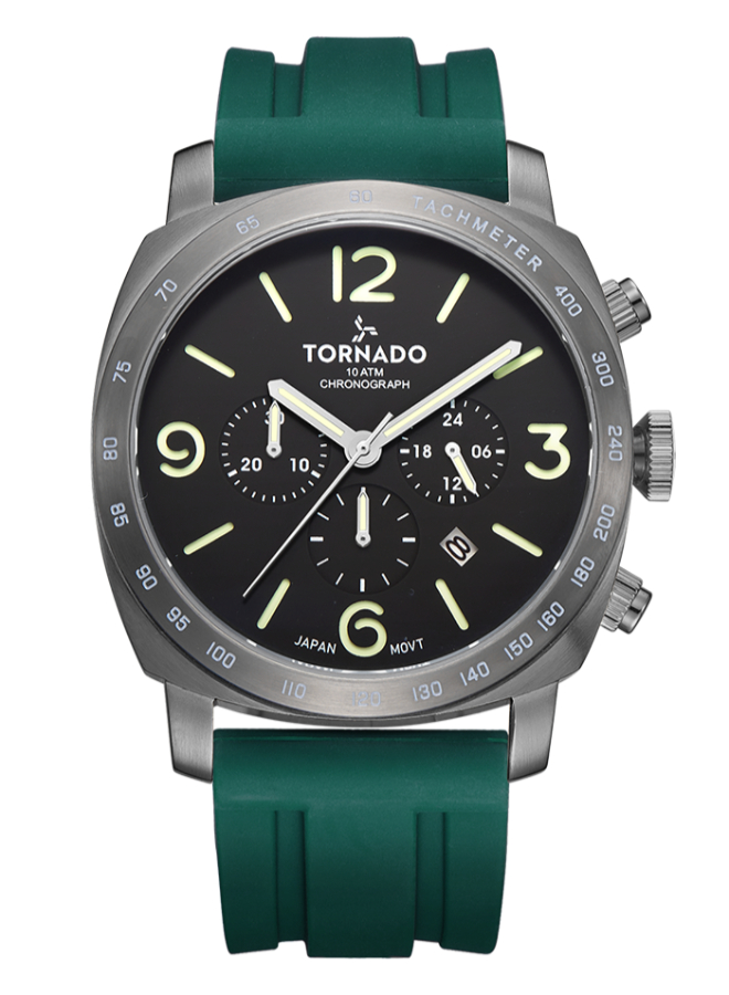 TORNADO LUMINA CHRONOSPHERE Men's Chronograph Black Dial Watch - T9102-XSHB