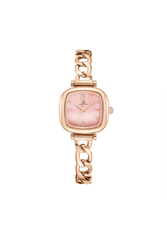 Kenneth Scott Women's Analog Rose Gold Dial Watch - K23513-RBKK