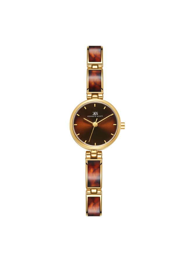 Kenneth Scott Women's Analog Brown Dial Watch - K24502-GCDD