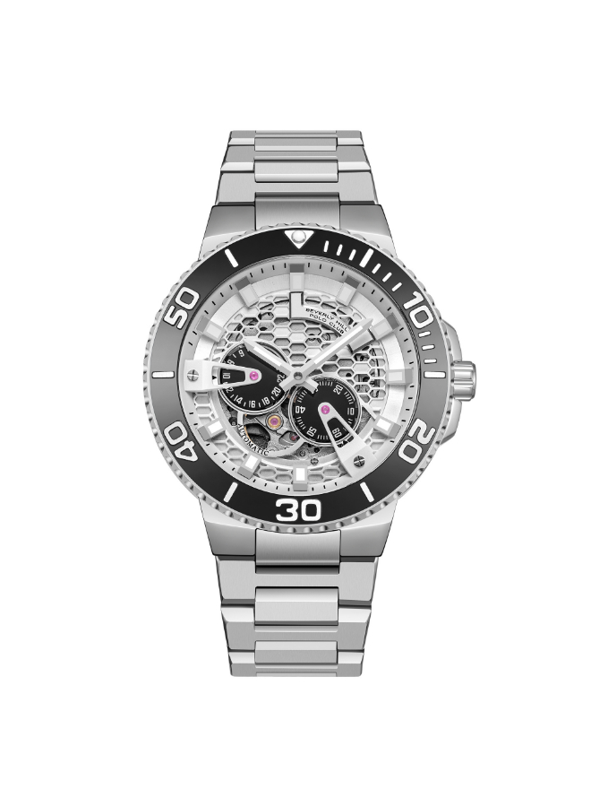 BEVERLY HILLS POLO CLUB Men's Automatic Multifunction Silver Dial Watch - BP3702X.330
