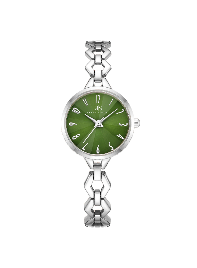 Kenneth Scott Women's Analog Green Dial Watch - K23508-SBSG