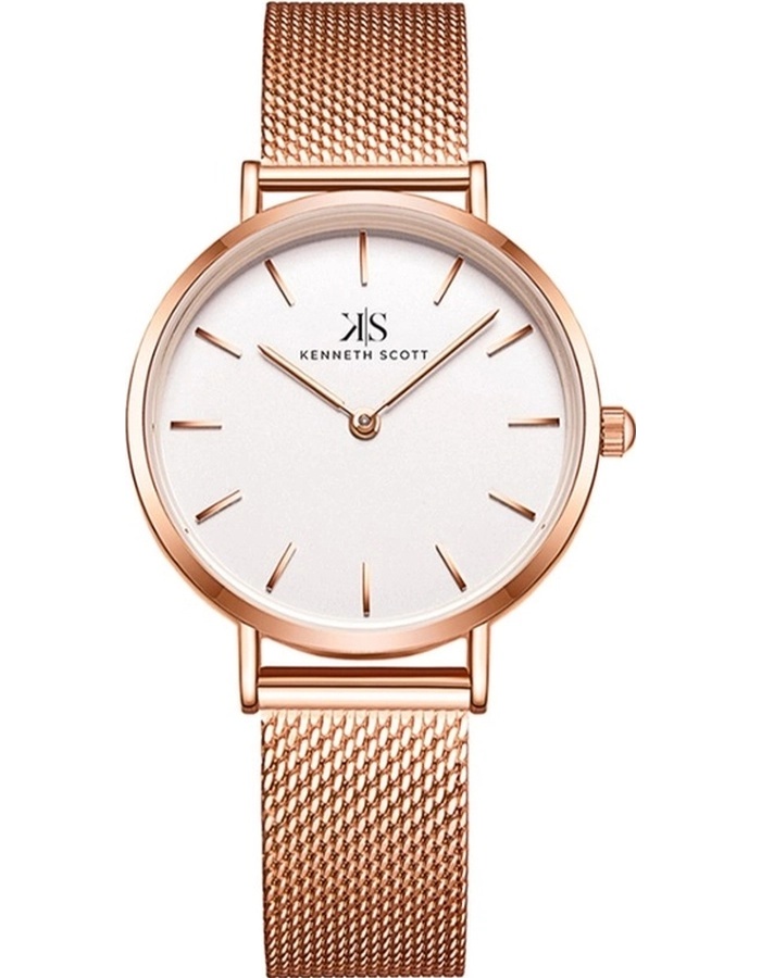 Kenneth Scott Women's Analog White Dial Watch - K22519-RMKW