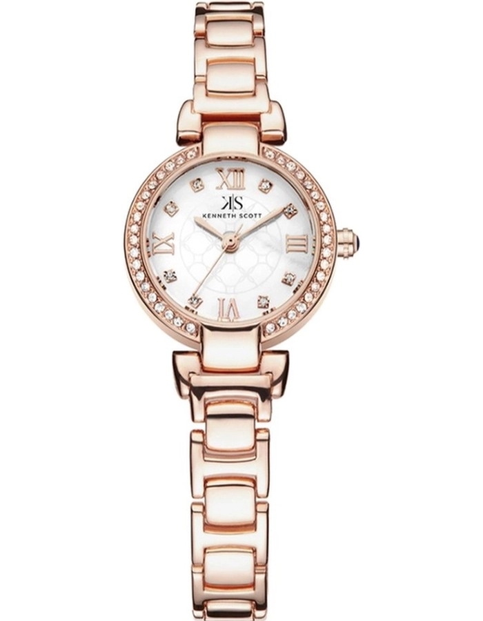 Kenneth Scott Women's Analog White Dial Watch - K22520-RBKM