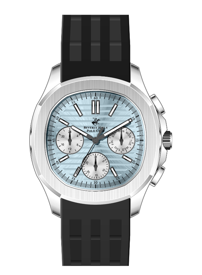 BHPC Gents  MULTIFUNCTION Fn S.S Case BLACK SILICON Band BLUE - BP3211X.300