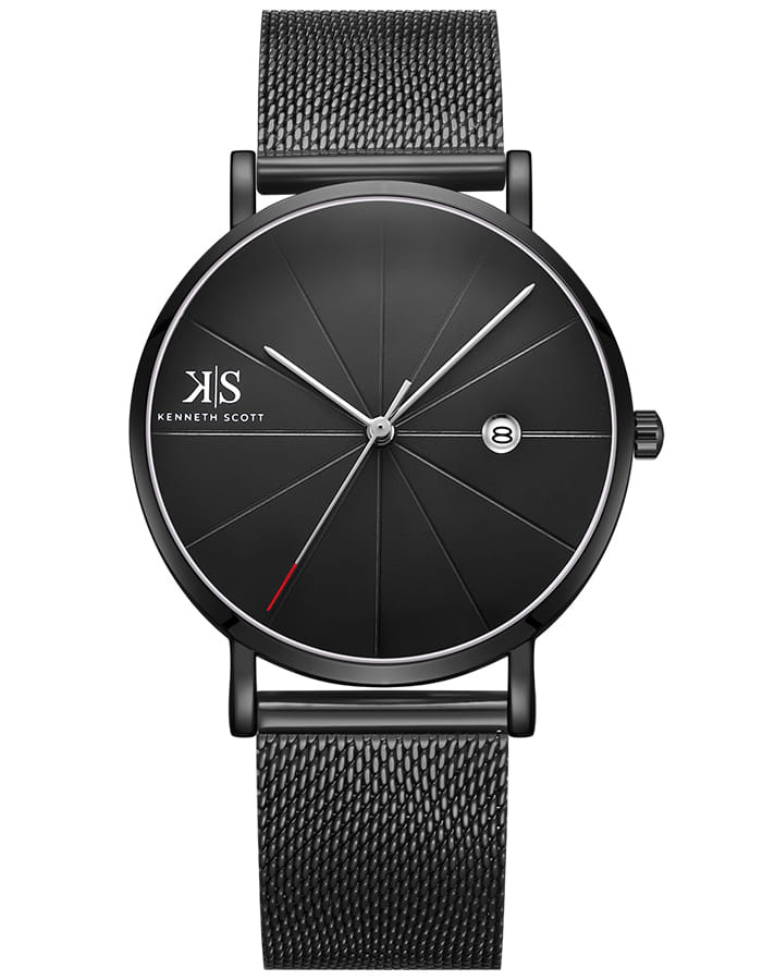 Kenneth Scott Men's Analog Black Dial Watch - K22013-BMBB