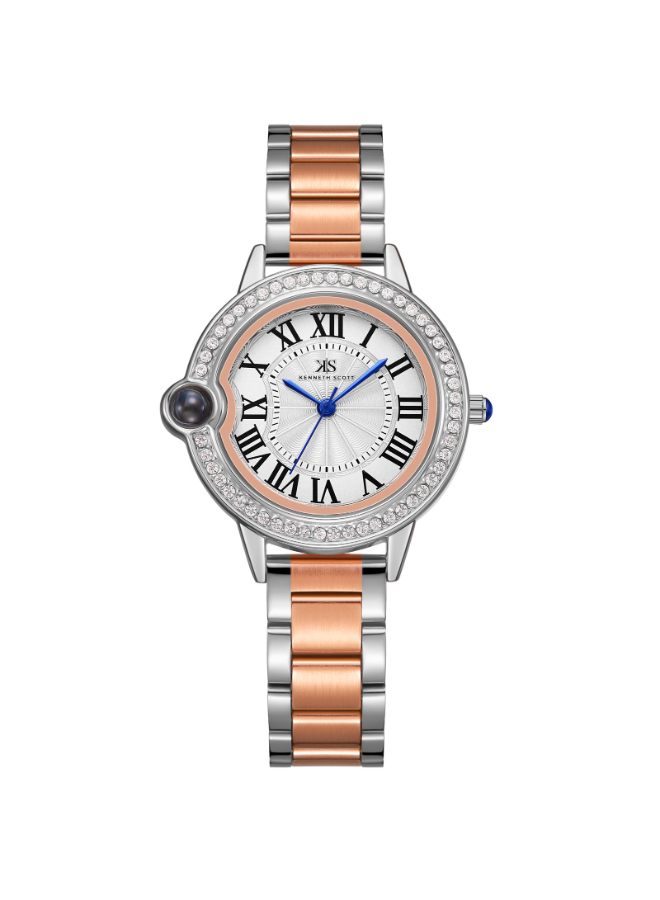 Kenneth Scott Women's Analog White Dial Watch - K22530-KBKW