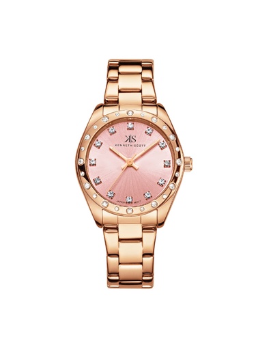[K24509-RBKP] Kenneth Scott Women's Analog Pink Dial Watch - K24509-RBKP