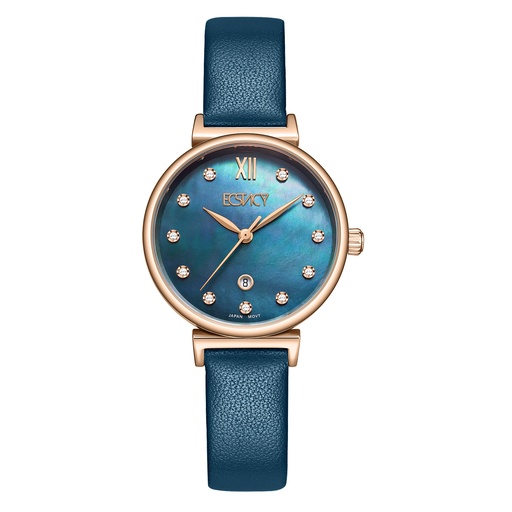 [E25507-RLNMN] ECSTACY Women GL12 Fn MOP Blue Dial E25507-RLNMN