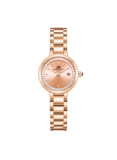 [K23542-RBKK] Kenneth Scott  Ladies Analog Rose Gold Case Rose Gold Metal Band Rose Gold Dial
