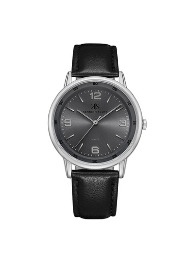 [K23040-SLBX] Kenneth Scott Men's Analog Grey Dial Watch - K23040-SLBX