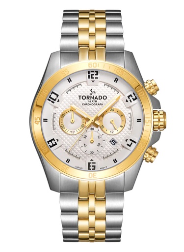 [T3149B-TBTW] TORNADO CELESTIA CHRONO Men's Chronograph White Dial Watch - T3149B-TBTW