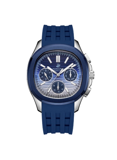 [BP3211X.999] BHPC Gents  MULTIFUNCTION  S.S/IP BLUE Case BLUE 289C SILICON Band BLUE 289C TO SILVER Dial
