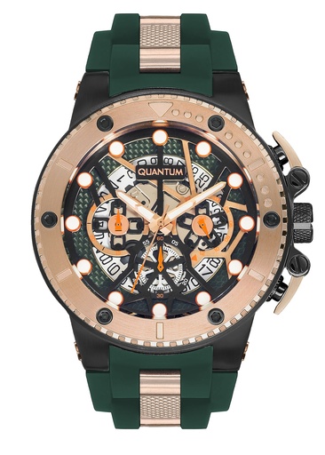 [HNG535.857] QUANTUM Men's Chronograph Black Dial Watch - HNG535.857