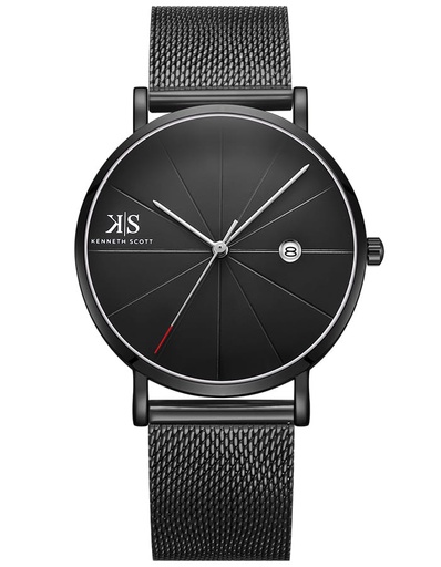 [K22013-BMBB] Kenneth Scott Men's Analog Black Dial Watch - K22013-BMBB